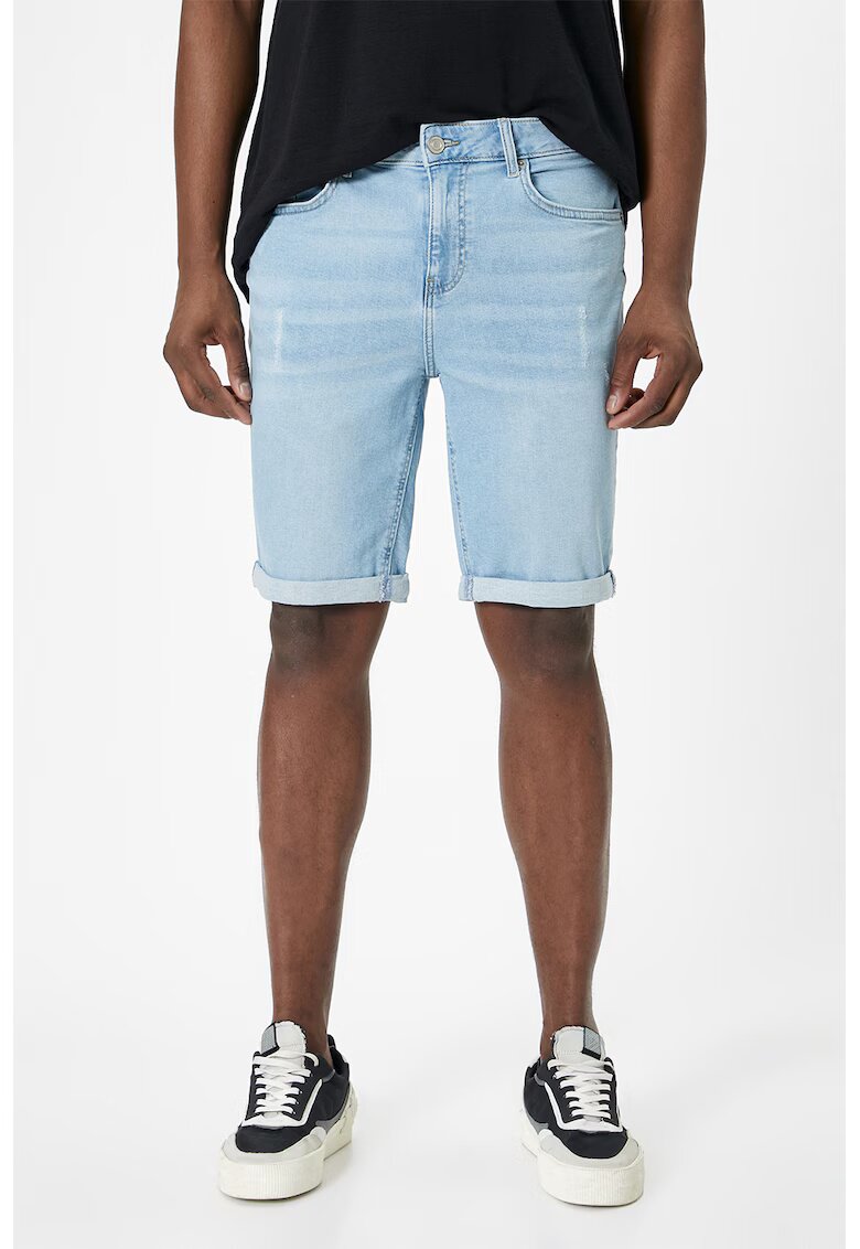 KOTON Blugi scurti slim fit - Albastru deschis