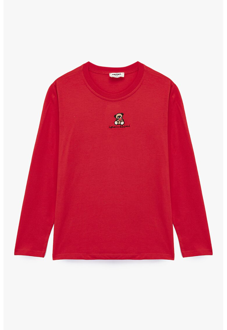 KOTON Bluza cu broderie - Rosu vermillion