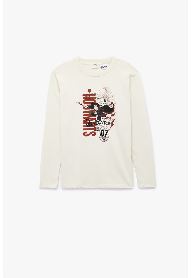 KOTON Bluza cu imprimeu grafic - Crem