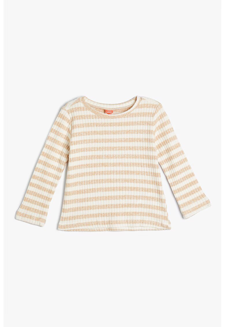 KOTON Bluza cu model cu striatii si dungi - Alb/Bej