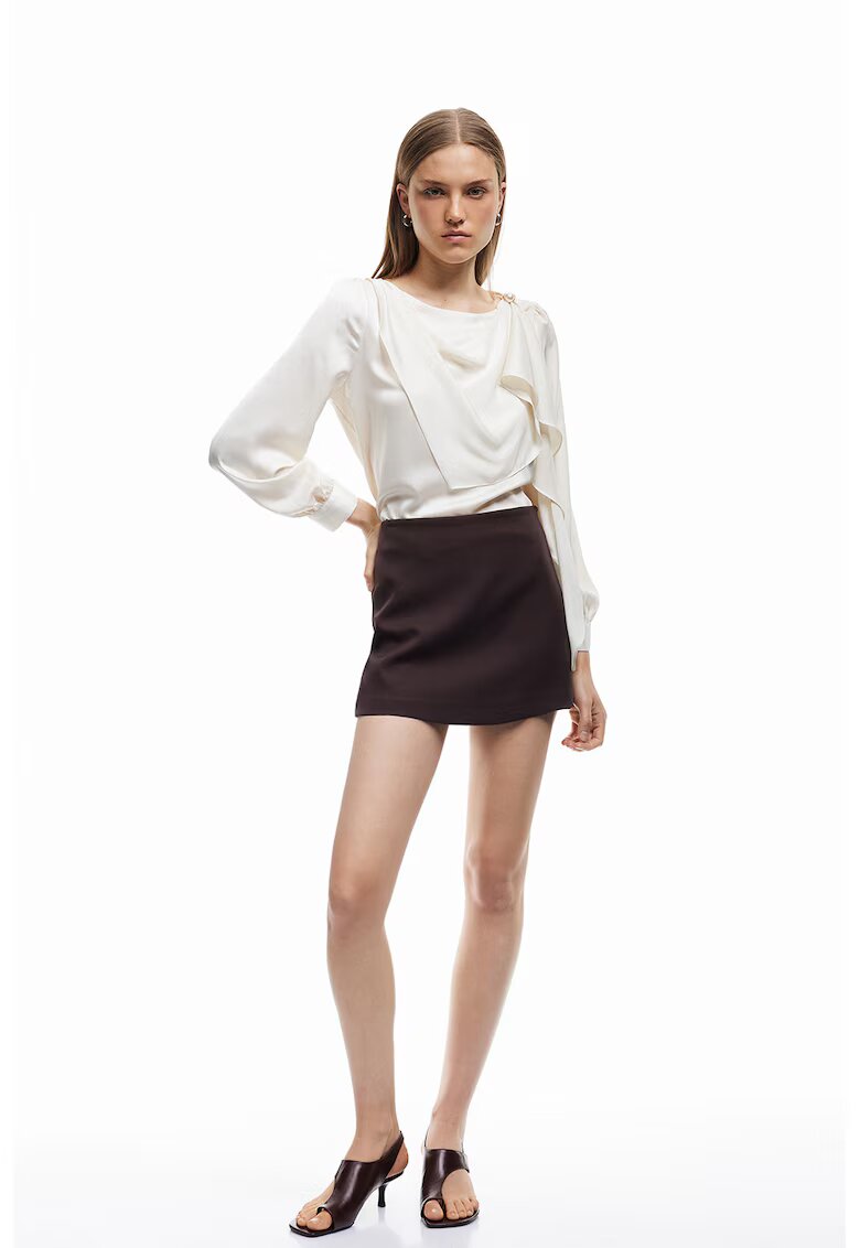 KOTON Bluza cu volan frontal - Alb fildes