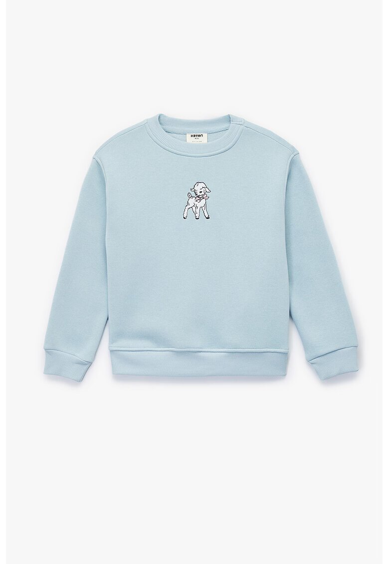 KOTON Bluza de trening cu broderie - Albastru glaciar
