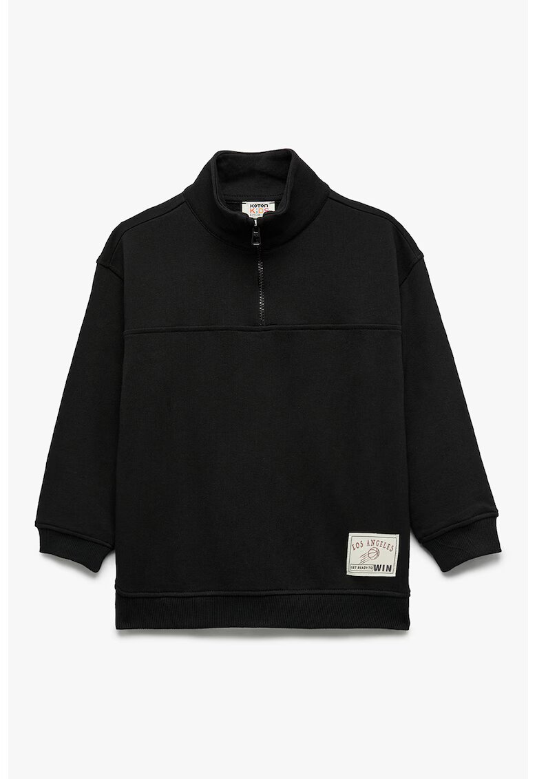 KOTON Bluza de trening cu fenta cu fermoar - Negru