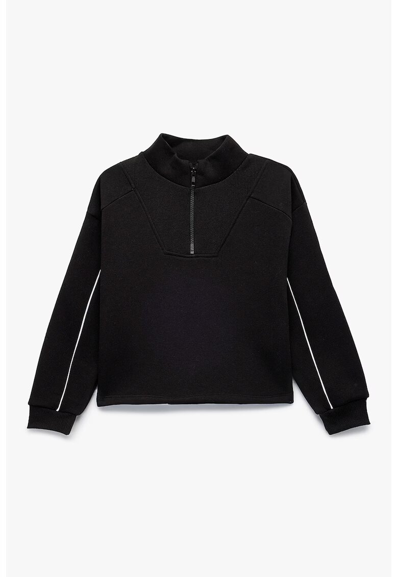 KOTON Bluza de trening cu fenta cu fermoar - Negru