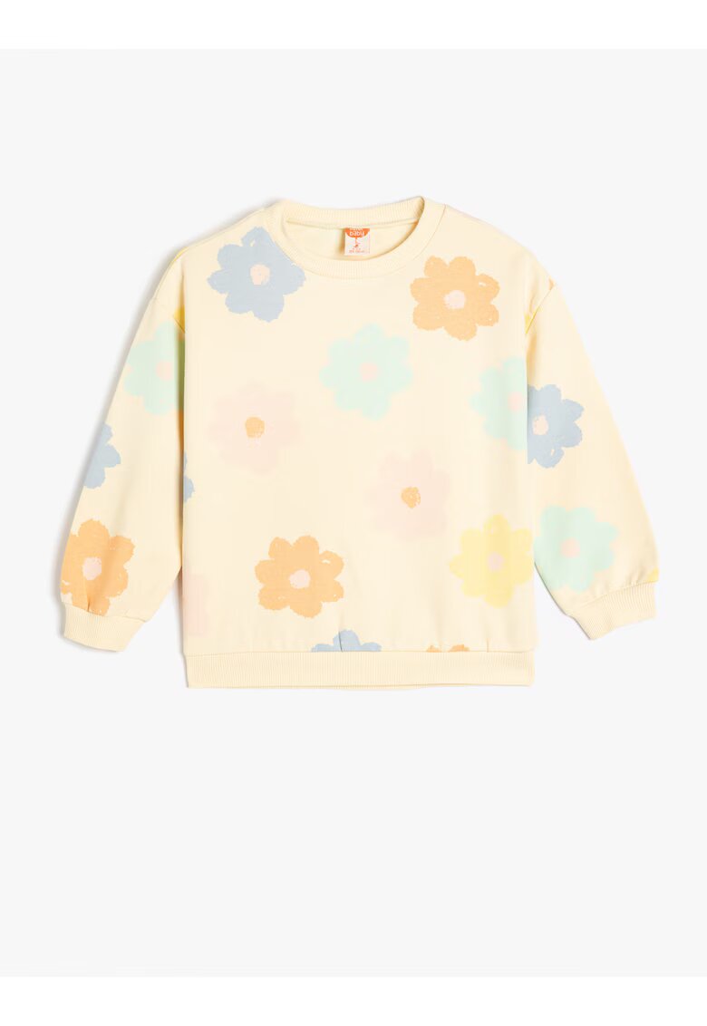 KOTON Bluza de trening cu model floral - Bej