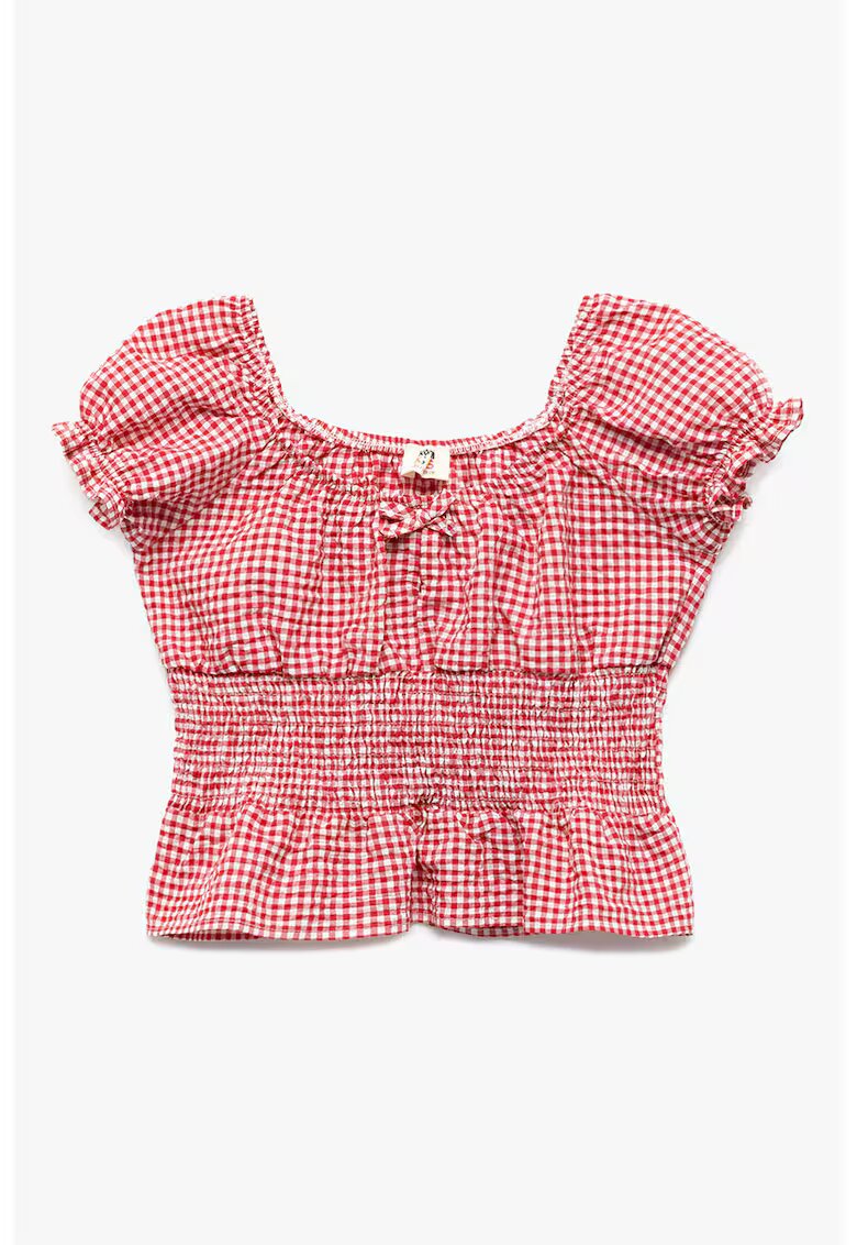 KOTON Bluza in carouri cu talie elastica - Rosu