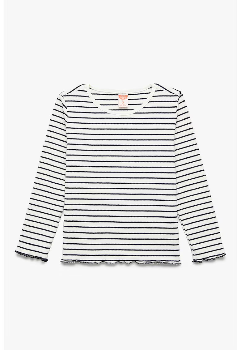 KOTON Bluza regular fit cu dungi - Alb murdar/Bleumarin