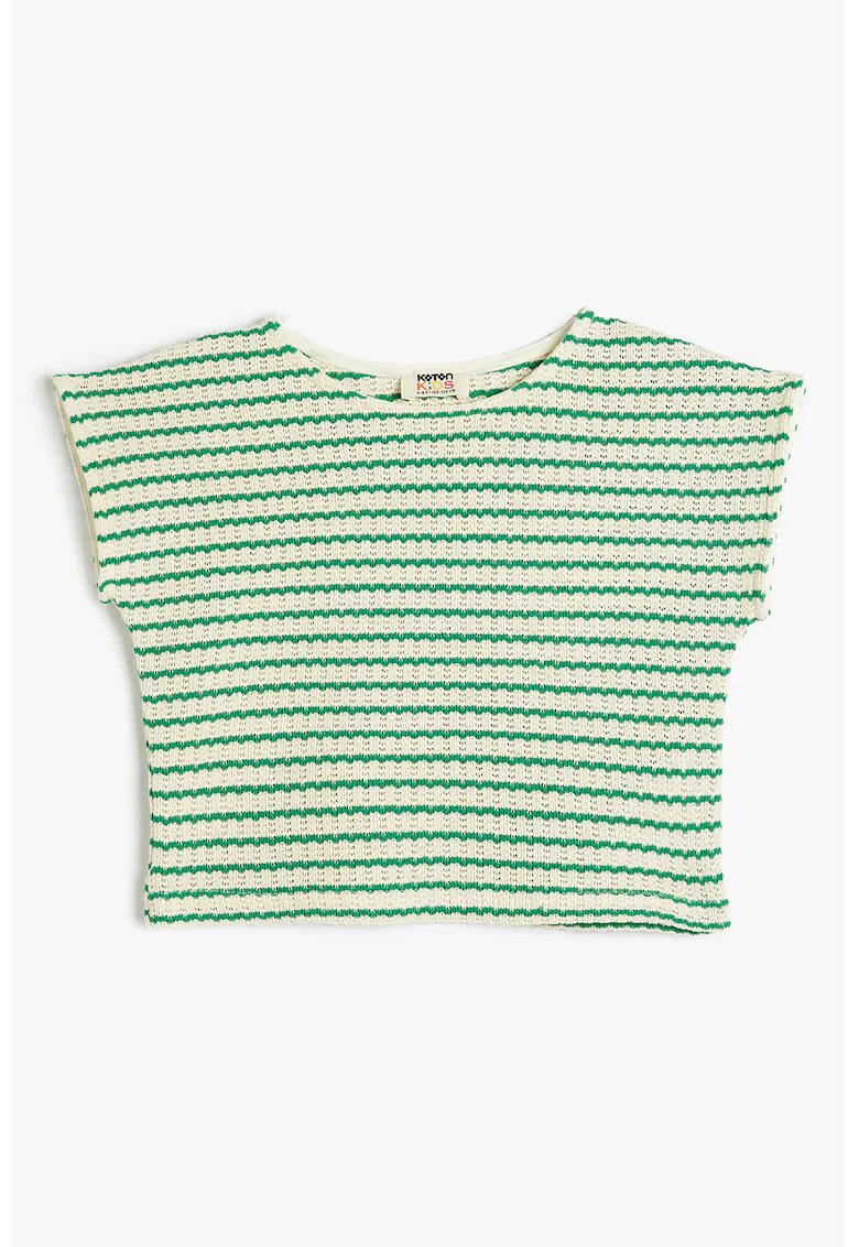 KOTON Bluza tricotata cu decolteyu la baza gatului - Verde/Verde pal
