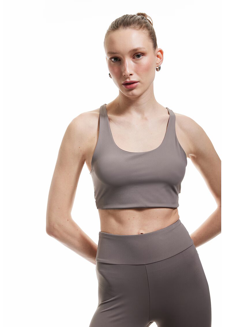 KOTON Bustiera cu model uni - Maro taupe
