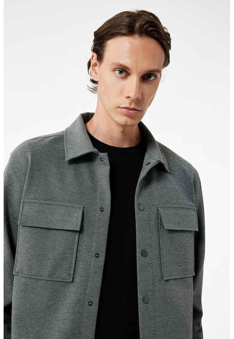 KOTON Camasa regular-fit cu buzunare pe piept - Gri
