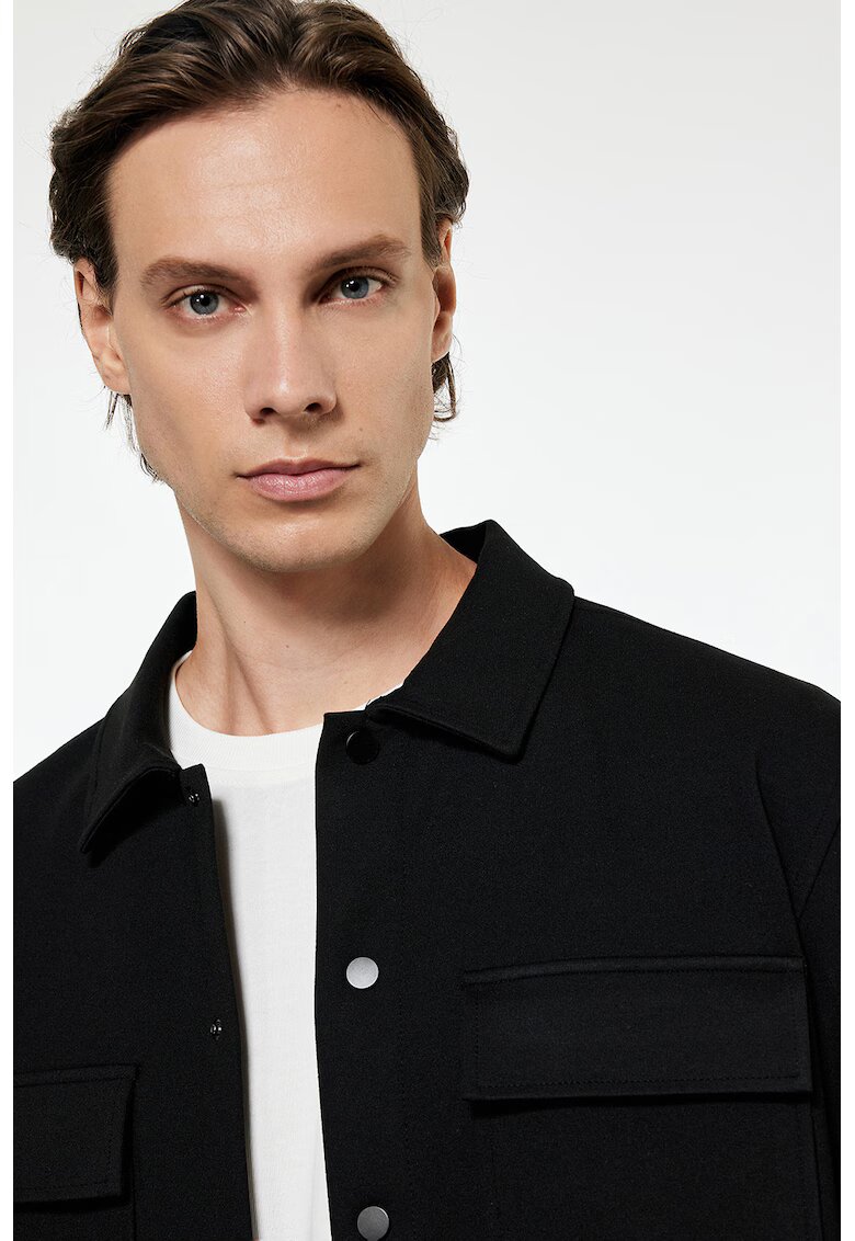 KOTON Camasa regular-fit cu buzunare pe piept - Negru