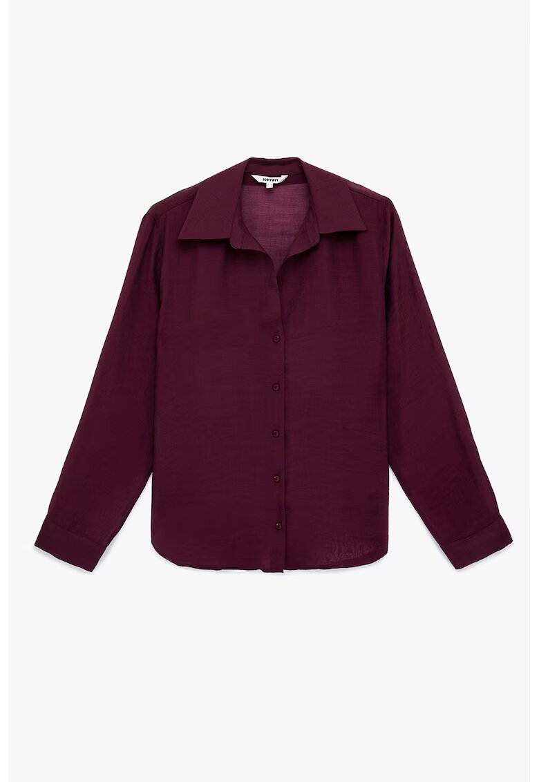 KOTON Camasa regular-fit cu model uni - Visiniu