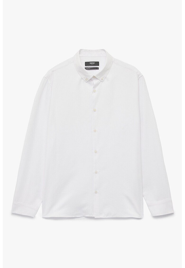 KOTON Camasa slim-fit cu model uni - Alb