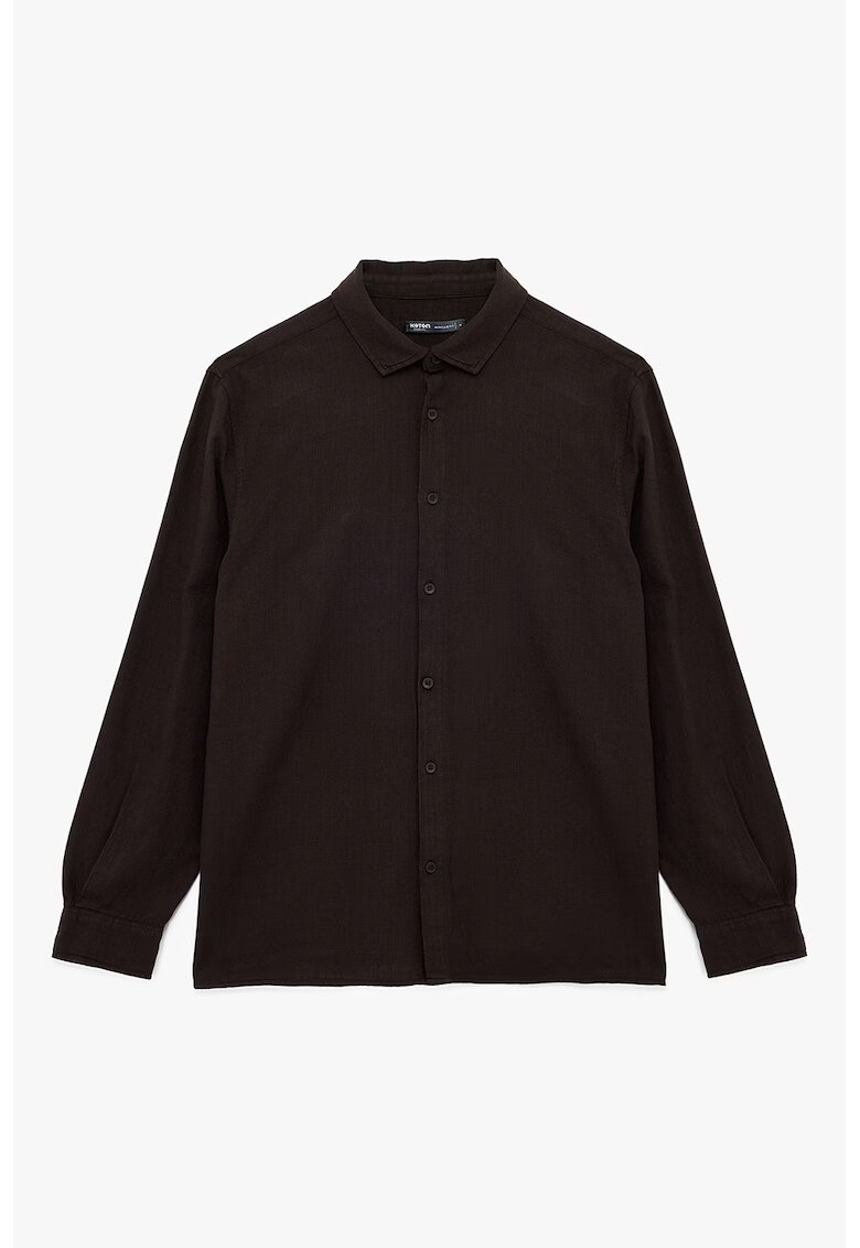 KOTON Camasa uni de bumbac - Negru stins