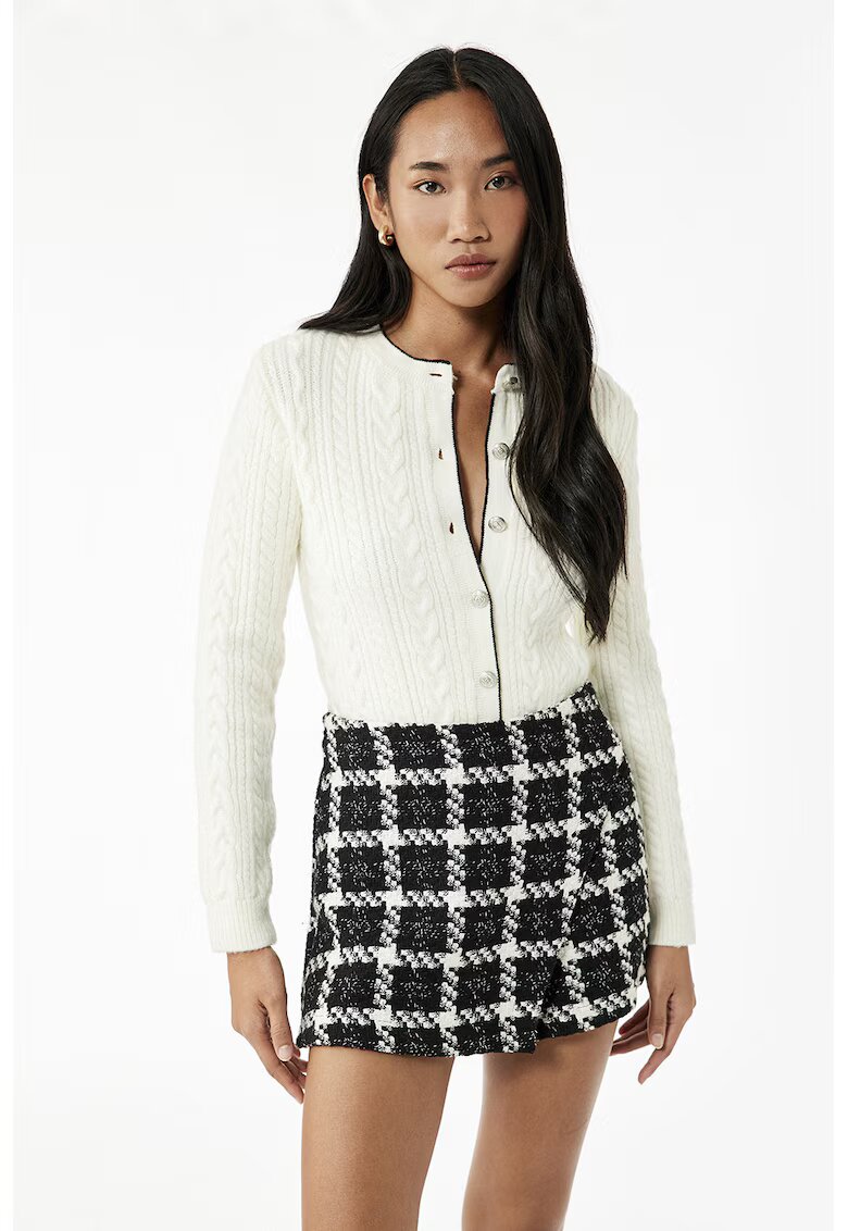 KOTON Cardigan din amestec de lana cu design torsade - Alb fildes