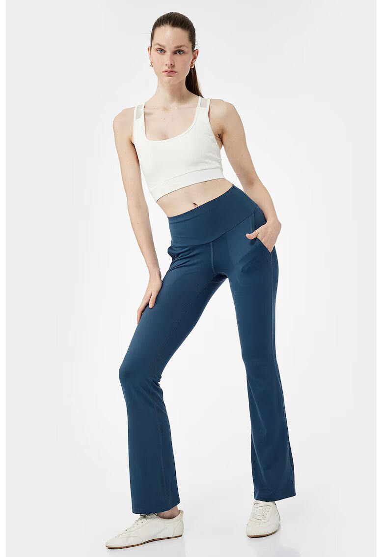 KOTON Colanti evazati cu croiala slim-fit - Albastru inchis