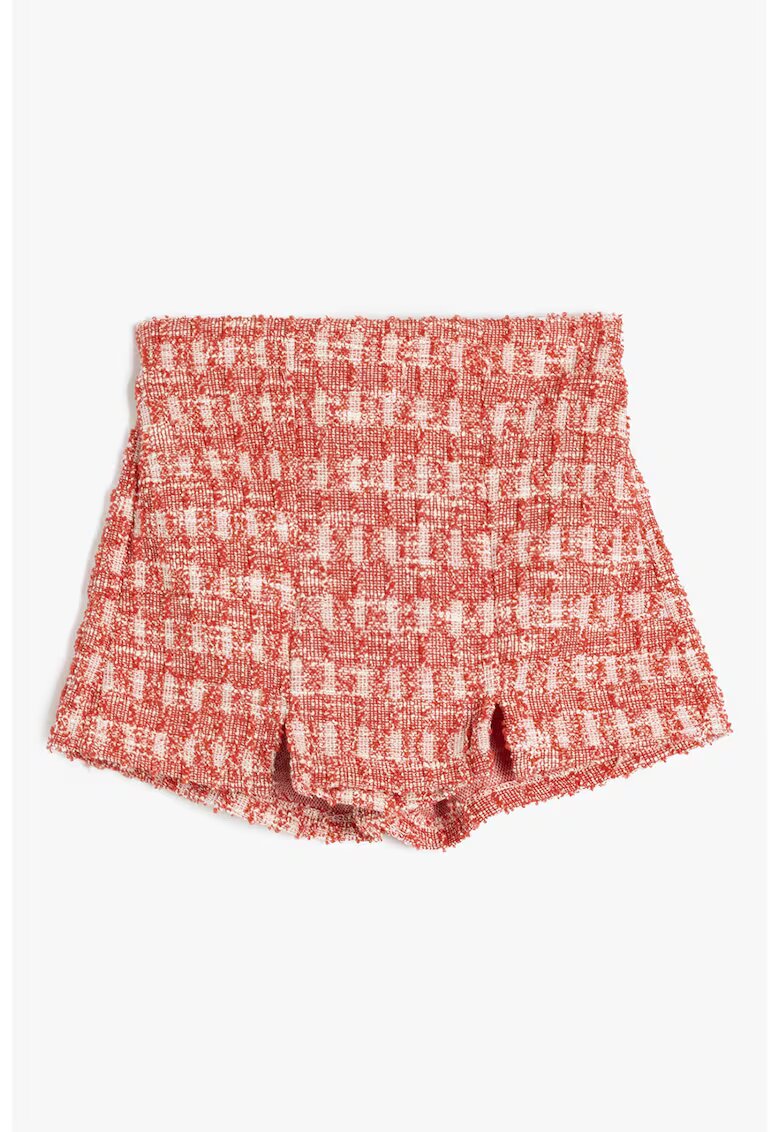 KOTON Fusta-pantalon cu model in carouri - Alb/Rosu vermillion