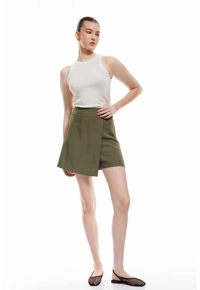KOTON Fusta-pantalon din amestec de in - Kaki