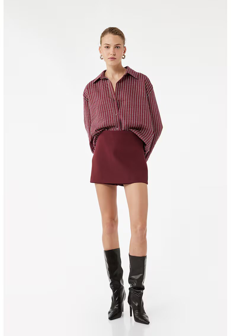 KOTON Fusta-pantalon uni cu fermoar - Visiniu