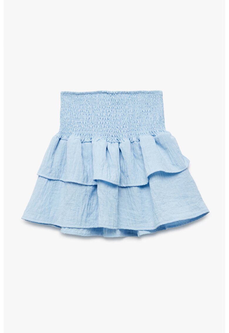 KOTON Fusta stratificata cu talie elastica - Albastru pastel