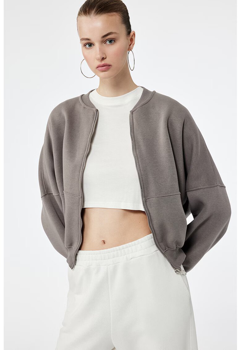 KOTON Jacheta bomber cu maneci cazute - Maro taupe deschis