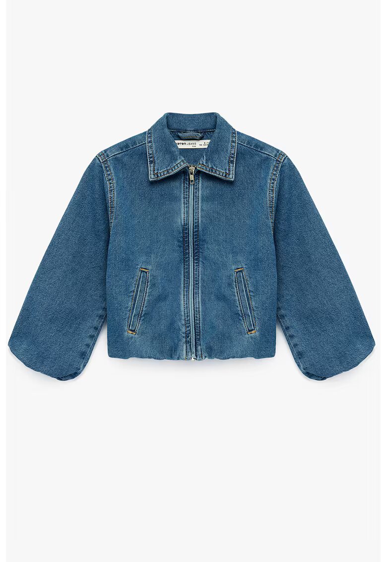 KOTON Jacheta din denim cu fermoar - Albastru prafuit