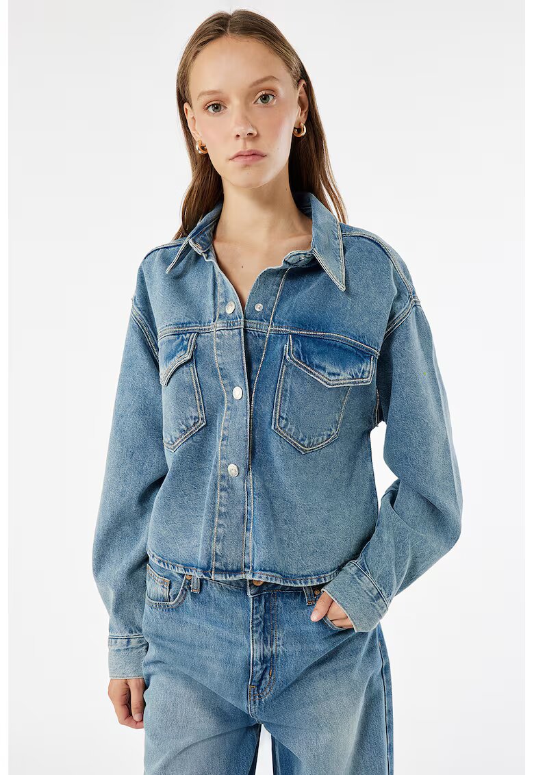 KOTON Jacheta regular fit din denim - Albastru