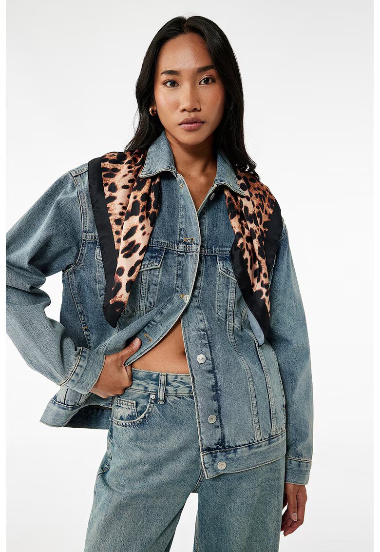 KOTON Jacheta regular fit din denim - Albastru deschis