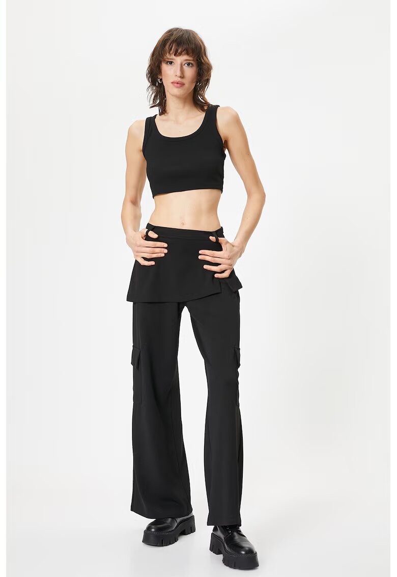 KOTON Pantaloni cargo cu croiala ampla - Negru
