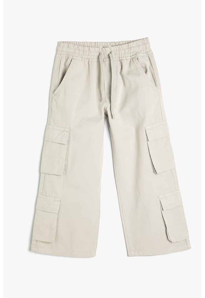 KOTON Pantaloni cargo cu snur in talie - Alb murdar