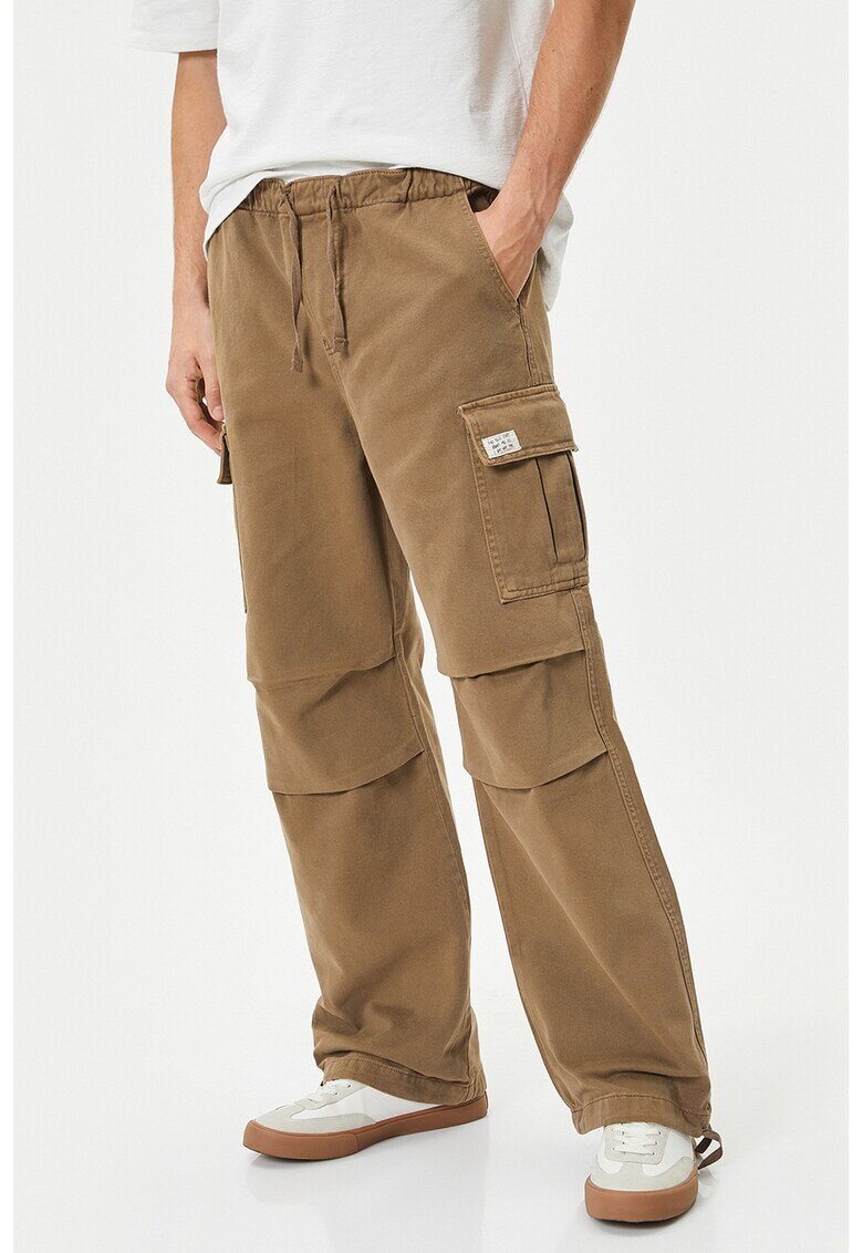 KOTON Pantaloni cargo cu snur in talie - Caramel