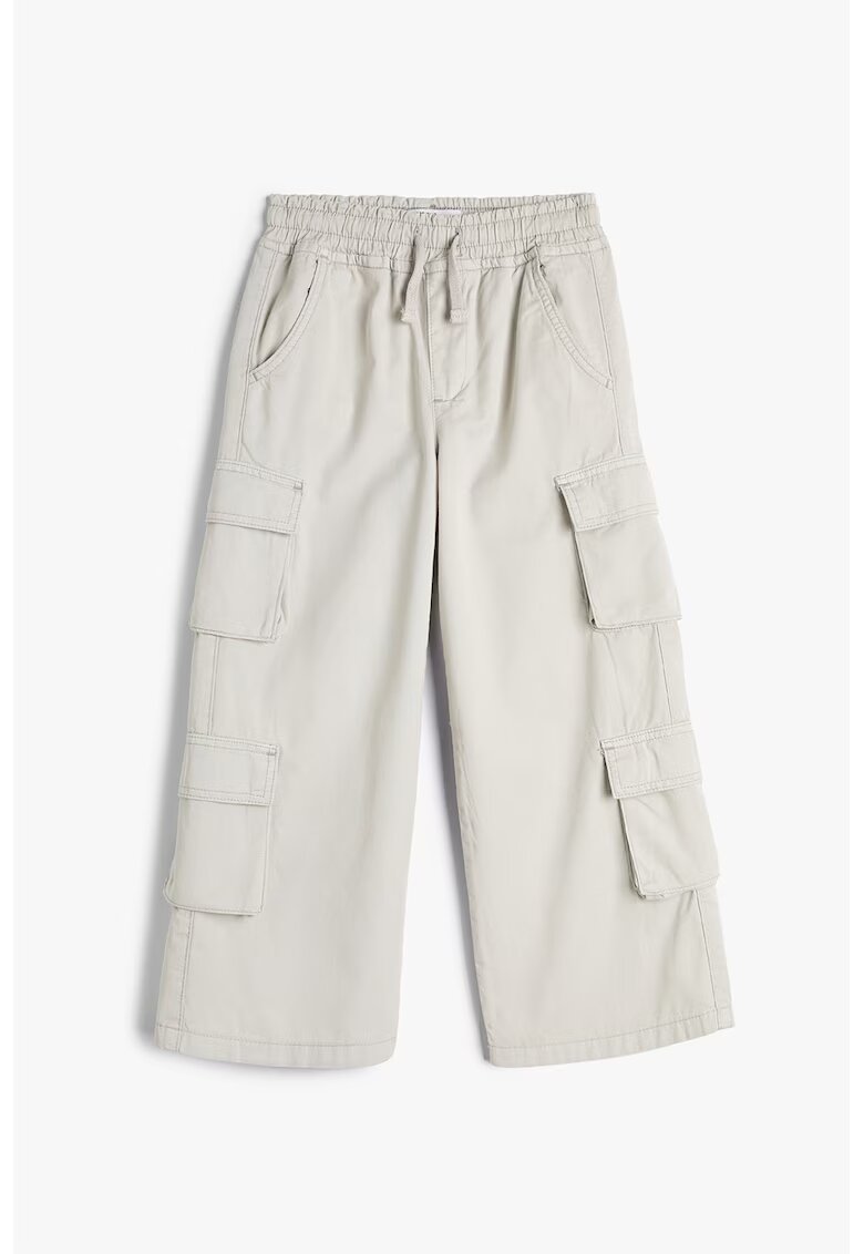 KOTON Pantaloni cargo cu talie elastica - Gri deschis