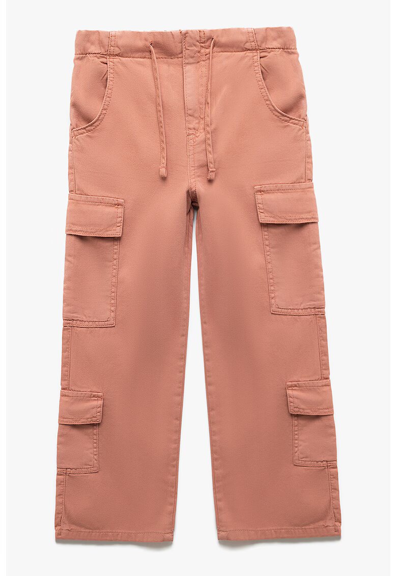 KOTON Pantaloni cargo de bumbac cu snur - Roz prafuit