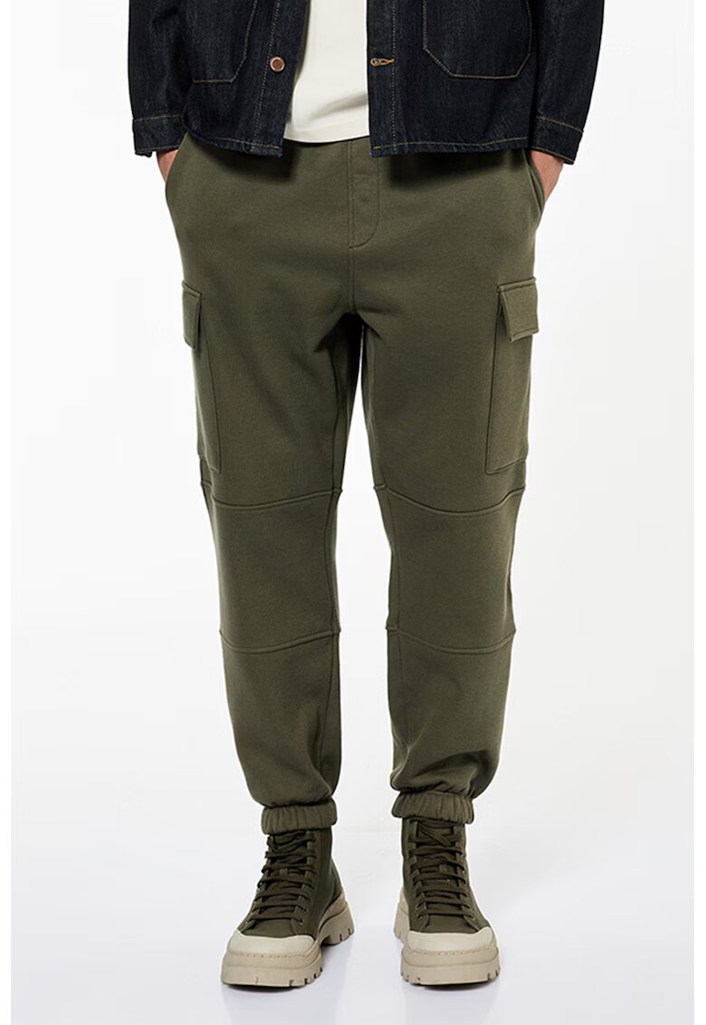KOTON Pantaloni cargo din amestec de bumbac cu snur - Kaki