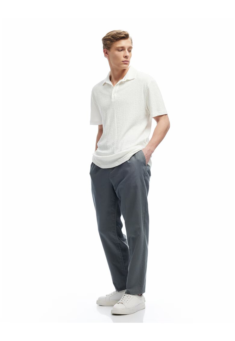 KOTON Pantaloni chino din bumbac si in - Gri antracit
