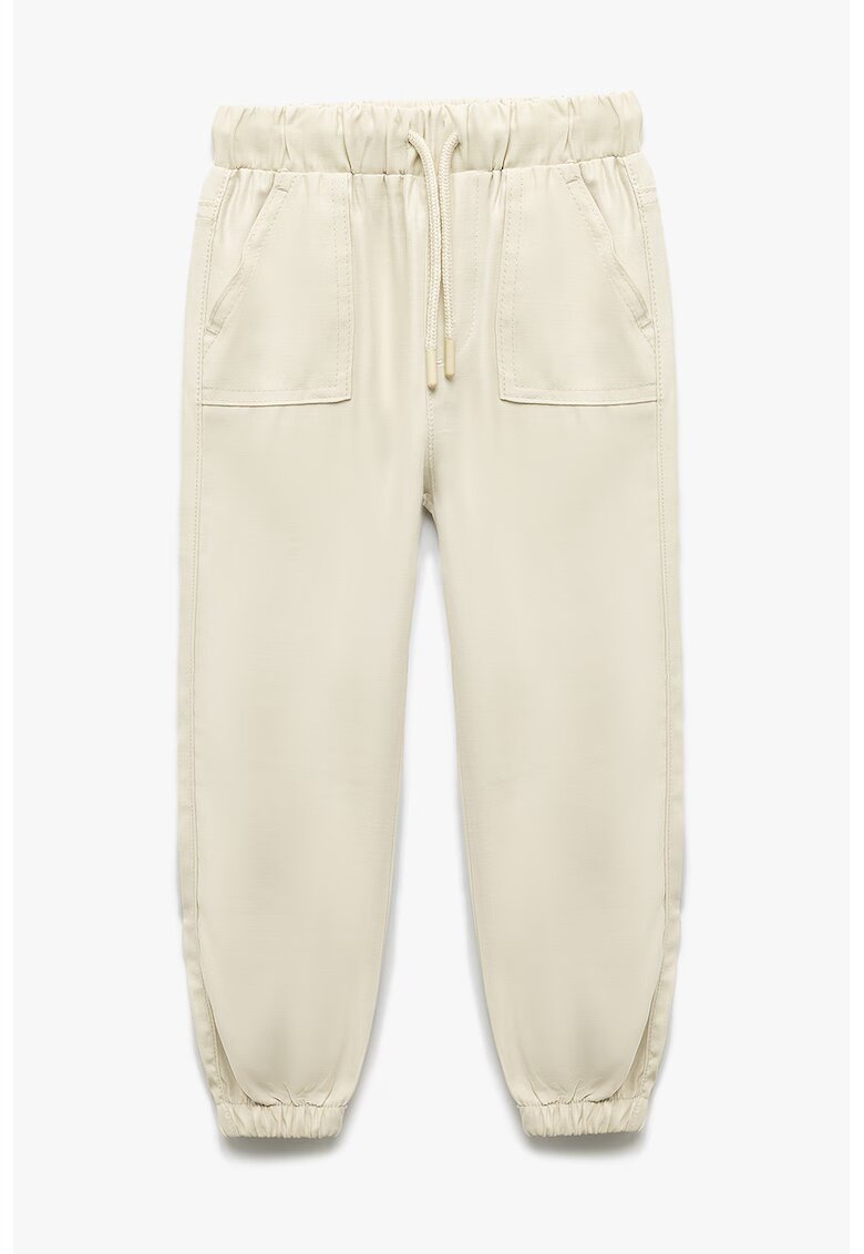KOTON Pantaloni conici cu talie elastica si mansete - Alb fildes
