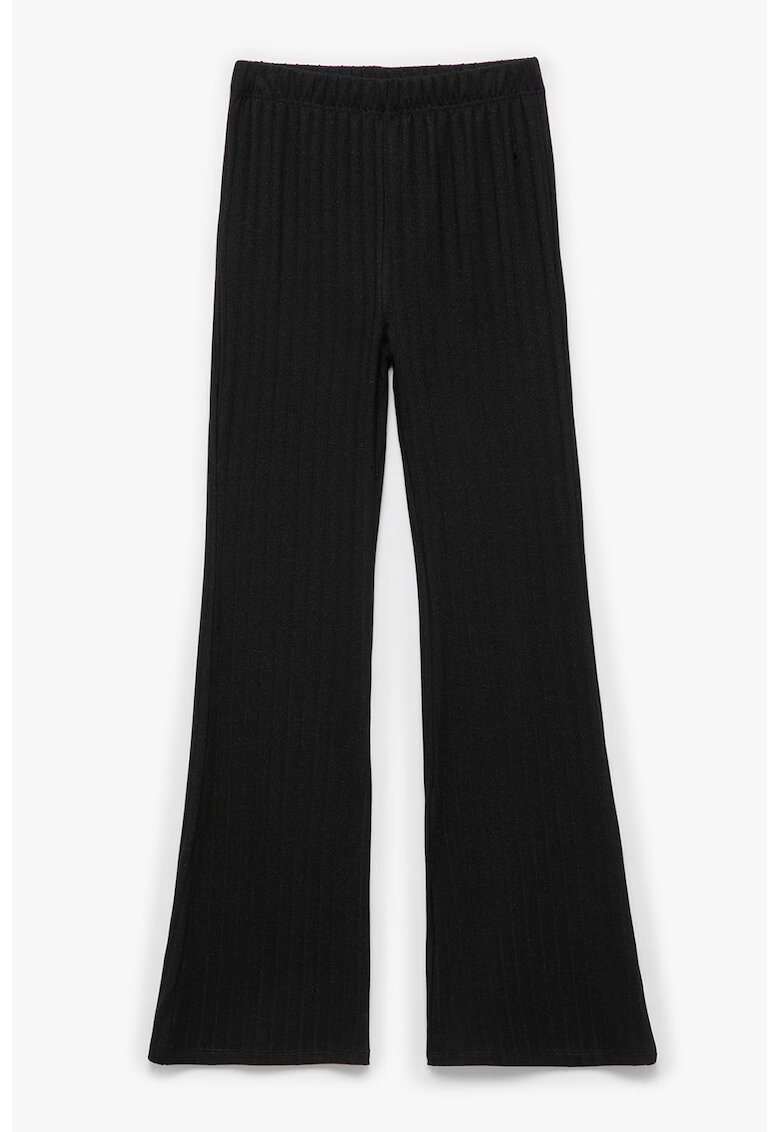 KOTON Pantaloni cu croiala ampla si aspect striat - Negru