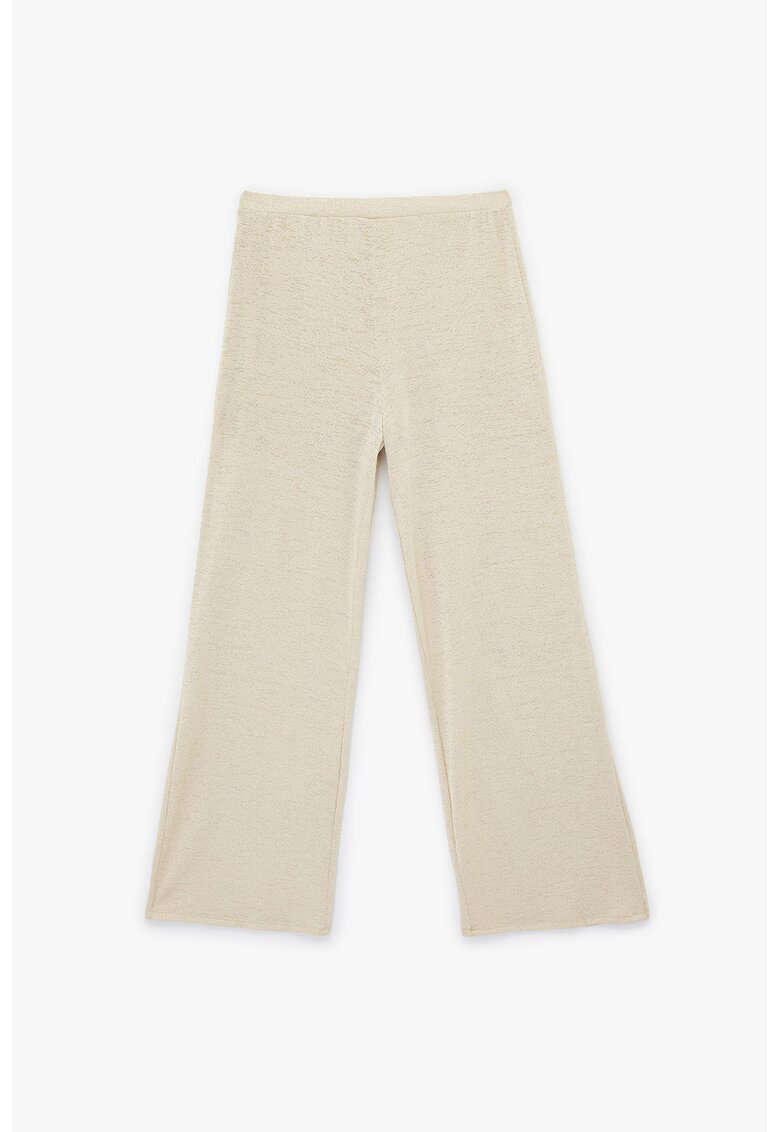 KOTON Pantaloni cu croiala ampla si talie elastica - Bej deschis
