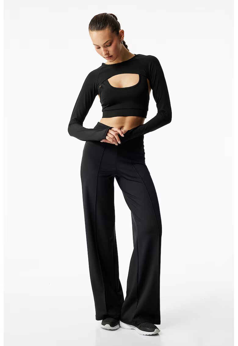 KOTON Pantaloni cu croiala ampla si talie inalta - Negru