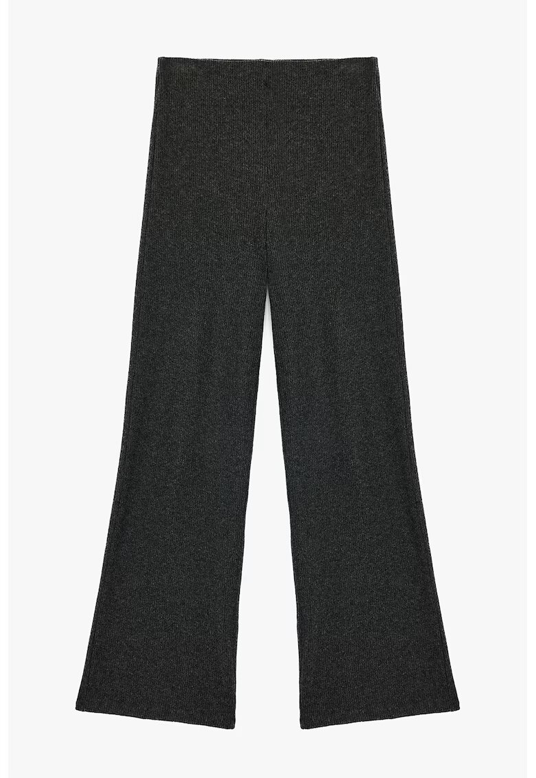 KOTON Pantaloni cu croiala ampla si talie inalta - Negru stins