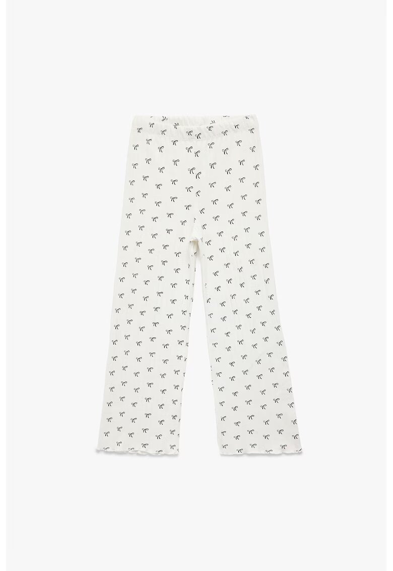 KOTON Pantaloni cu funda - Negru/Alb murdar