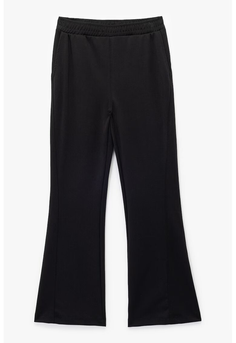 KOTON Pantaloni cu model uni si talie inalta - Negru