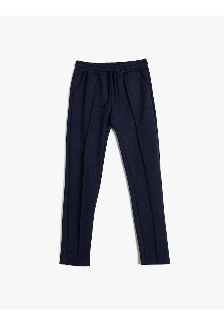 KOTON Pantaloni cu snur de ajustare si detaliu cu pensa - Bleumarin