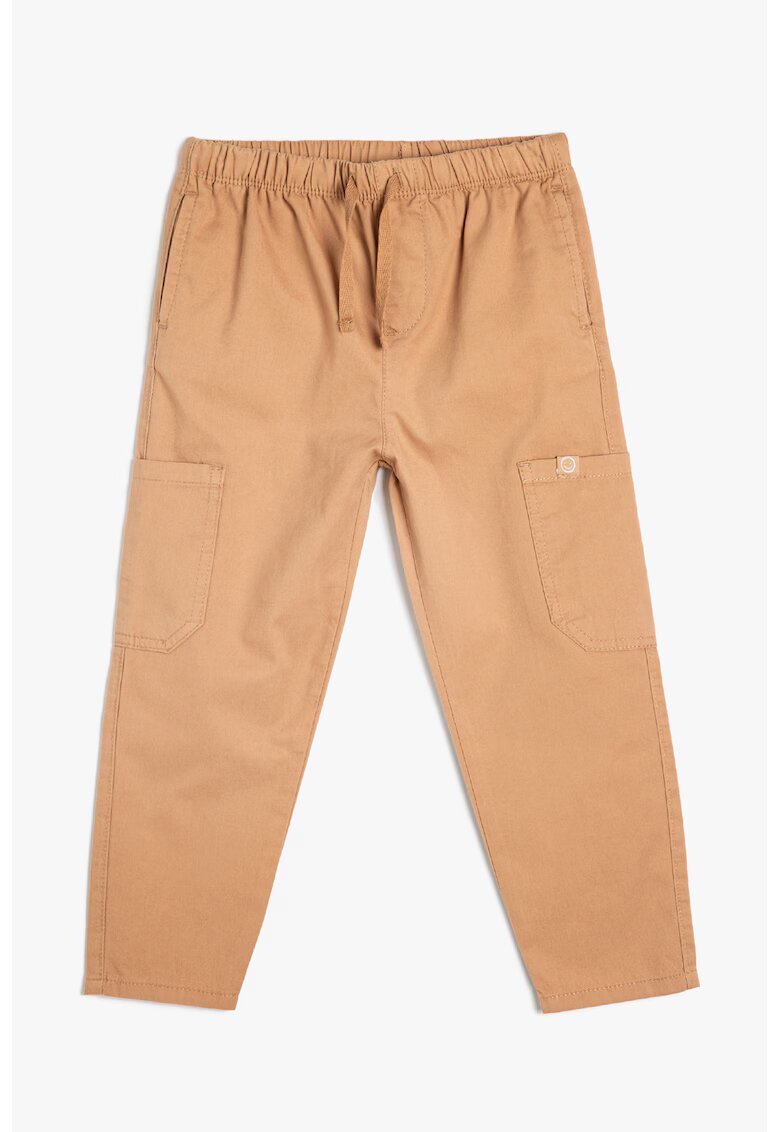 KOTON Pantaloni de bumbac cu snur in talie - Maro