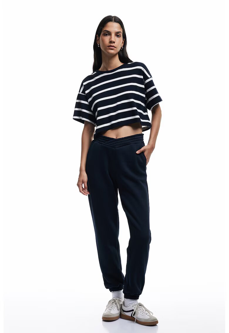 KOTON Pantaloni de trenimg cu talie striata - Negru stins