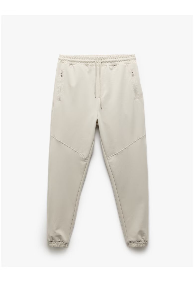 KOTON Pantaloni de trening cu buzunare cu fermoar - Crem