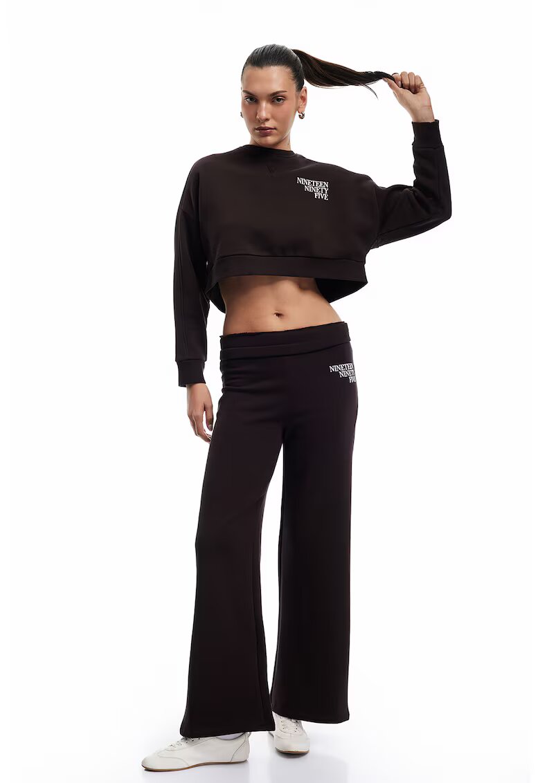 KOTON Pantaloni de trening cu croiala ampla - Maro inchis