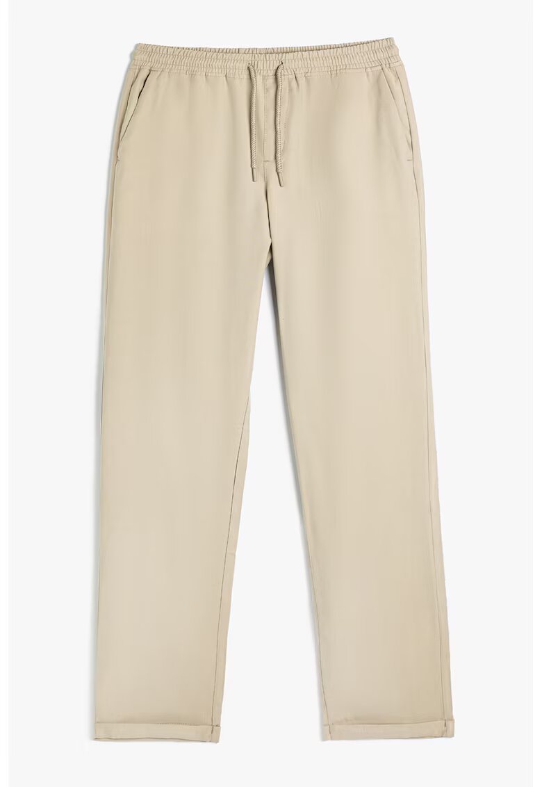KOTON Pantaloni de trening cu snur si buzunare laterale - Maro deschis