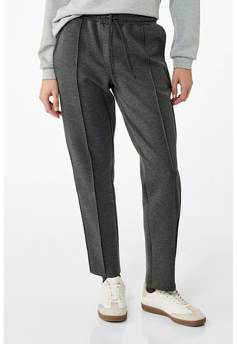 KOTON Pantaloni de trening cu snur si talie inalta - Gri inchis