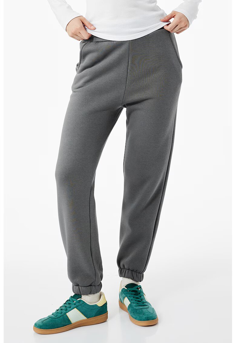 KOTON Pantaloni de trening cu talie inalta - Gri inchis